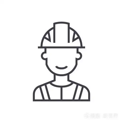 工程师, 行业矢量线图标, 标志, 插图背景,可编辑笔触插画-正版商用