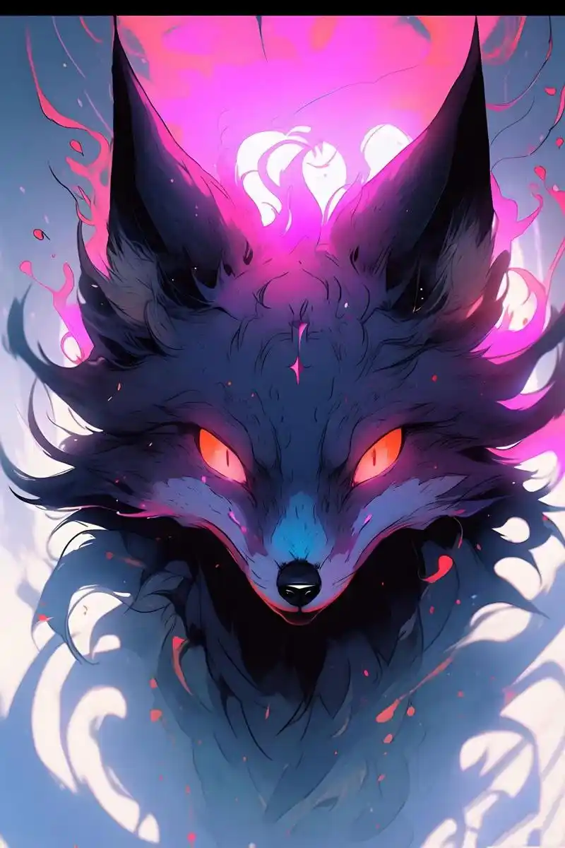 黑色狐狸,#二次元##黑狐精##幻想##图片##动漫头像和壁纸