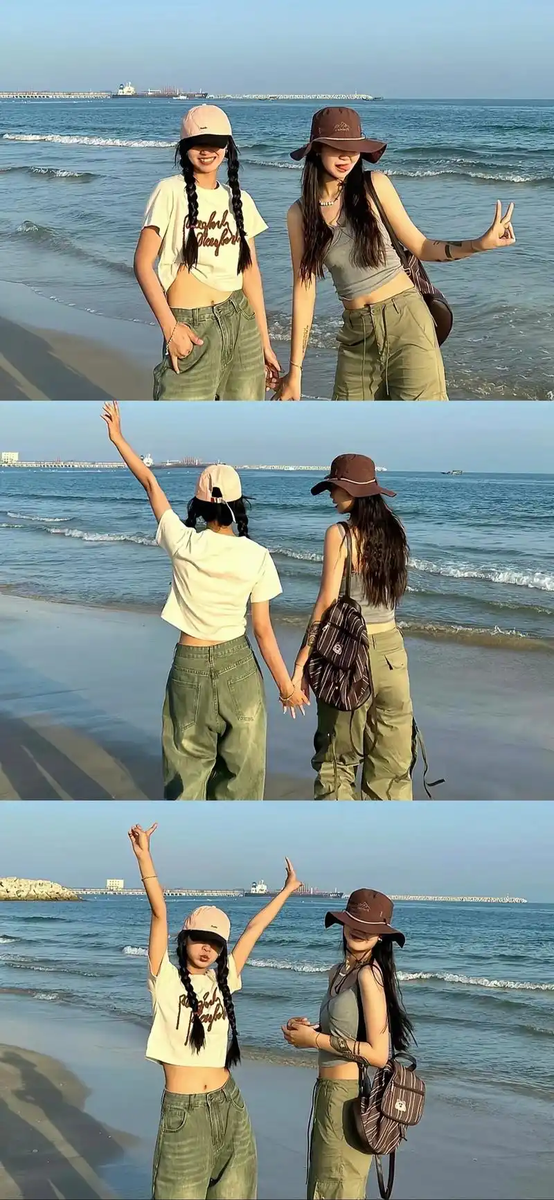 98和闺蜜去海边怎么拍91?快来学95.