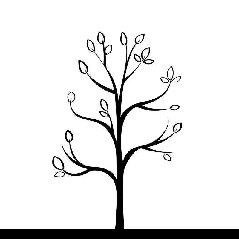 树,在白色背景上的抽象小树