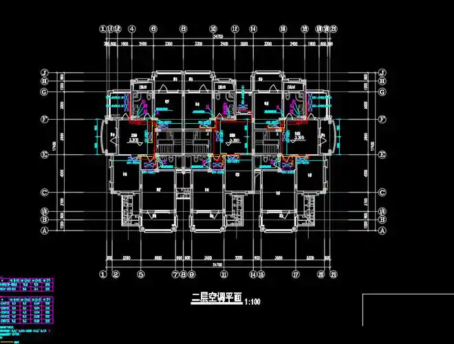 空调室外机安装在屋顶上, 室内根据建筑平面布置室内机, 室外机与室内