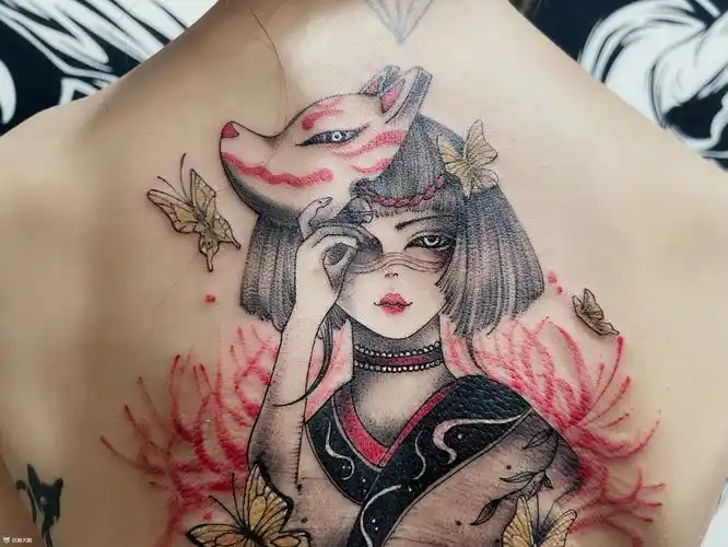 艺伎背部纹身图案大全 - 纹身大咖