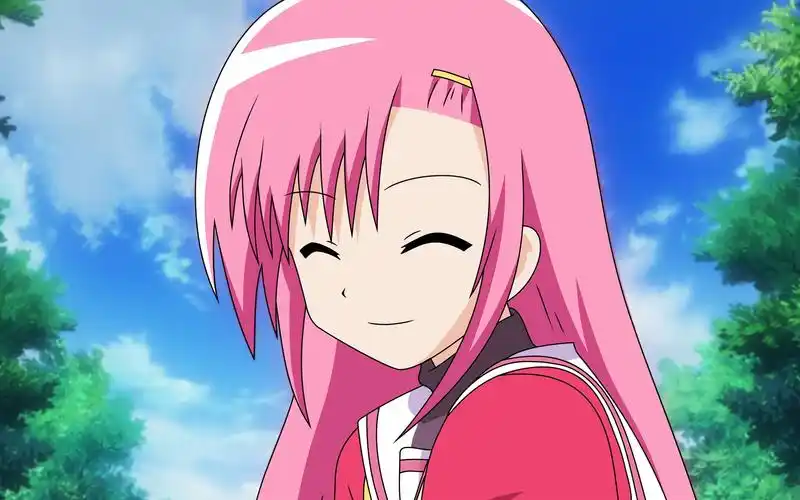 壁纸 粉红色的头发动漫女孩,微笑,树木 2560x1600 hd 高清壁纸, 图片