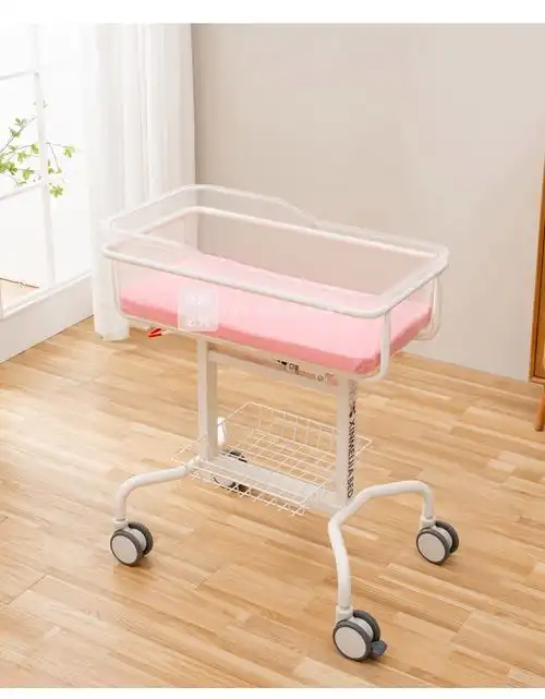 医院新生儿车豪华气控透明母婴月子会所中心婴儿床可移动带蚊帐床