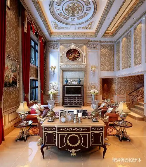 客厅欧式装修欣赏图片大全151-200m别墅豪宅欧式豪华家装装修案例效果