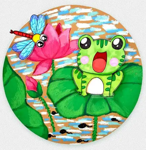 包装用的牛皮纸丢了多可惜,画只青蛙玩玩