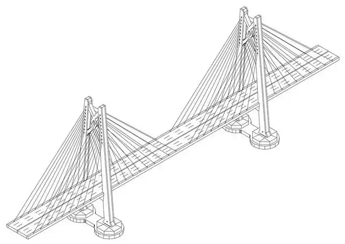 双塔斜拉桥模型-爱企查