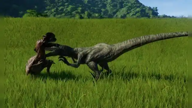 侏罗纪世界进化14迅猛龙vs改造双脊龙