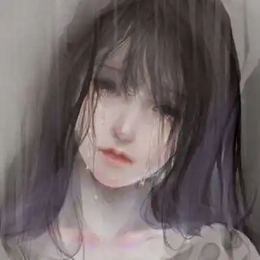 黑暗丧风格女头像哭泣