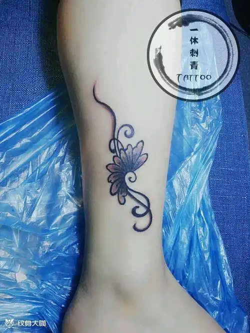小腿花_纹身图案手稿图片_一休哥的纹身作品集