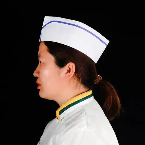供应外贸出口单100g纸质厨师帽餐饮饭店可定做logo加厚厨工帽