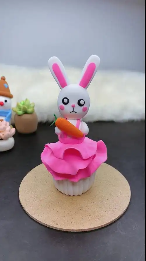 超轻粘土#蛋糕小白兔哦(6106ω6107)77-度小视