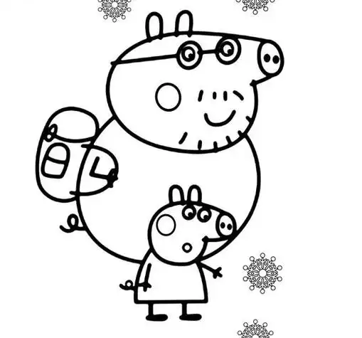 小猪佩奇简笔画涂色