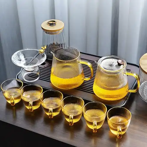 玻璃功夫功夫茶茶具套装家用网红简约透明客厅整套茶具