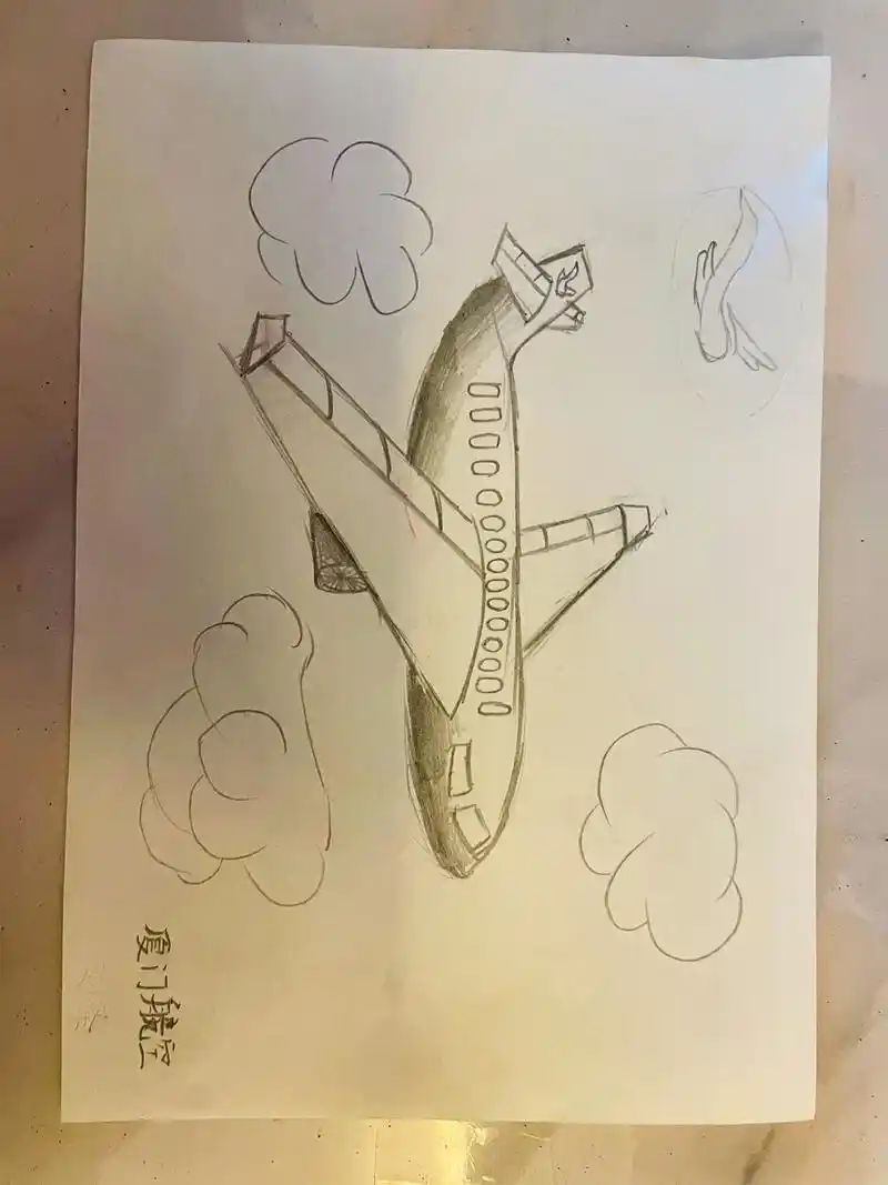 飞机素描 #日常瞎画 - 抖音