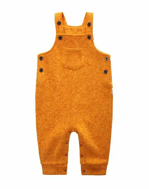 婴童藏青色针织背带裤