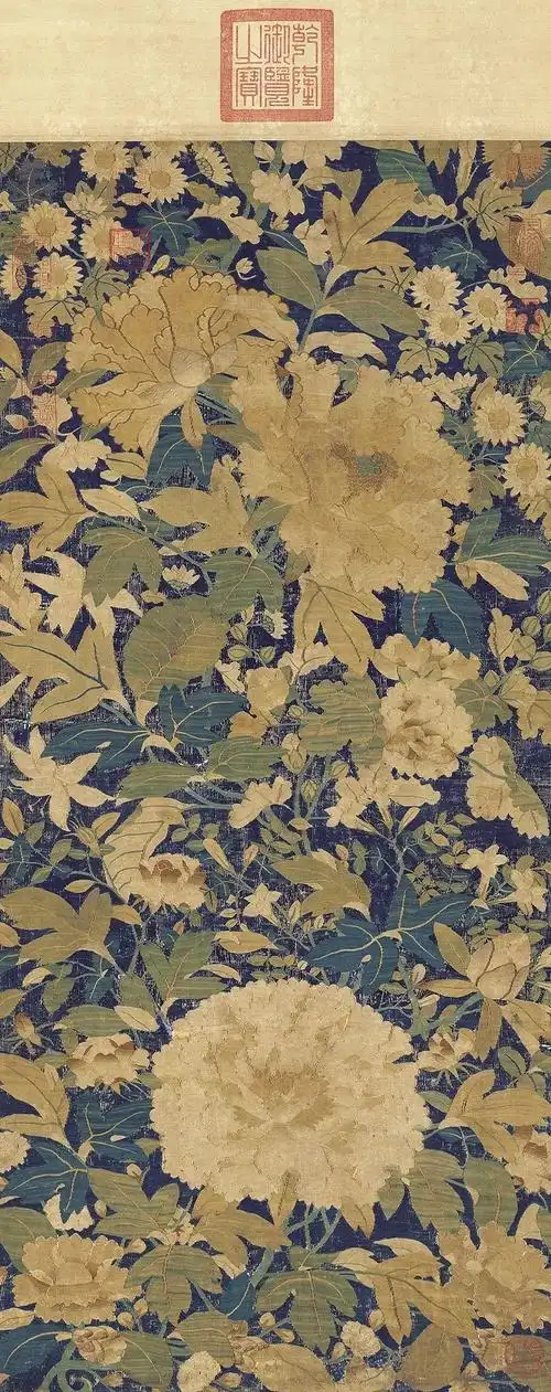 (宋) 缂丝富贵长春图轴 台北故宫博物院藏