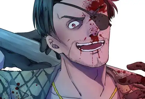 一个被打得鼻青脸肿还在狂笑的家伙