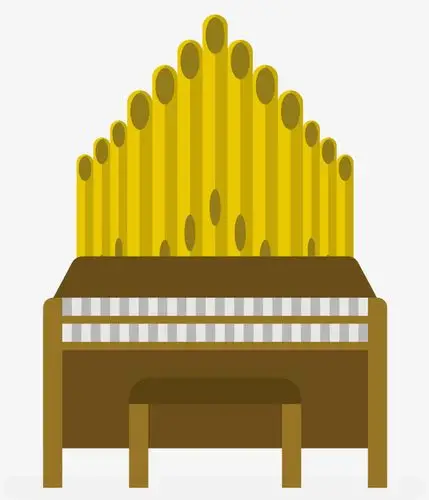 迷你黄色矢量卡通管风琴