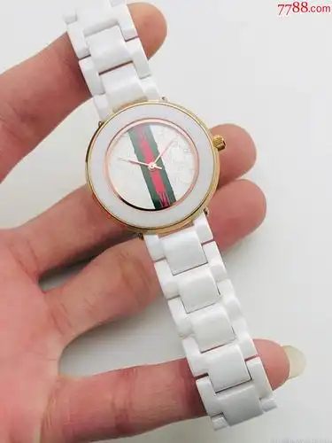 古驰石英女表(原装陶瓷表带)_手表/腕表_第1张_7788钟表收藏