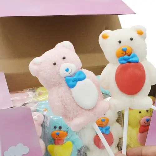 泉旺35克小熊宝宝棉花糖可爱创意卡通造型棒棒糖小孩零食生日礼物