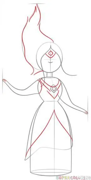 火焰公主简笔画的简单
