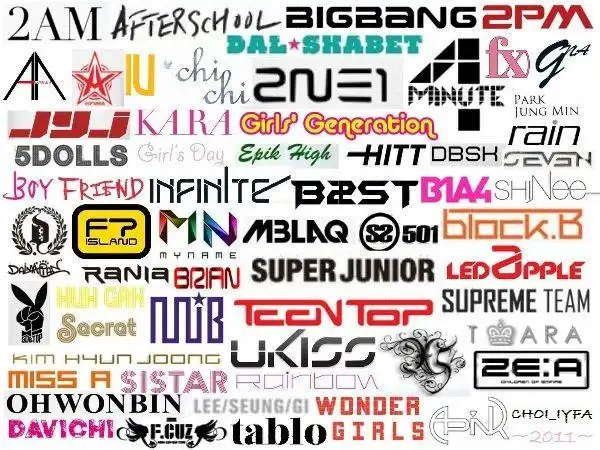 谁有许多韩国组合名字组成的图啊