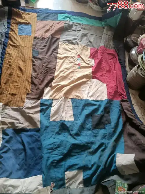 怀旧老手工补丁拼接布大被面_床单/被套_我的藏宝阁【7788收藏__收藏