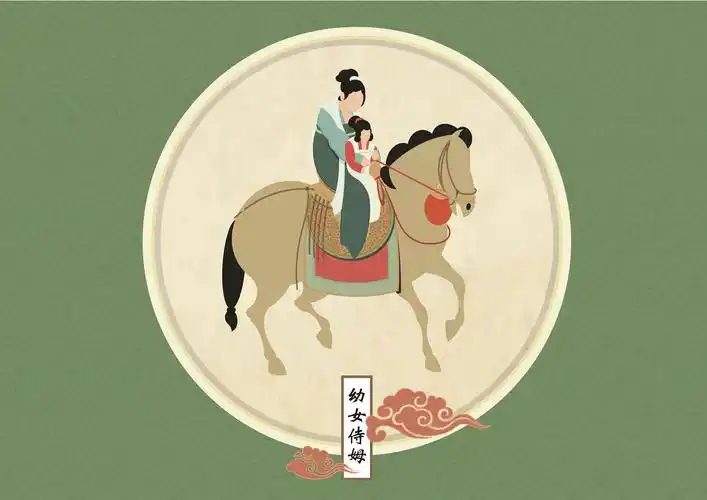 毕业设计:插画《虢国夫人游春图》_毛大洋-站酷zcool