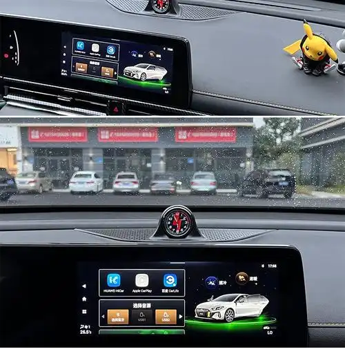 中控时钟表影豹内饰改装汽车用品钟表摆件装饰影豹a柱时钟表座亮黑色