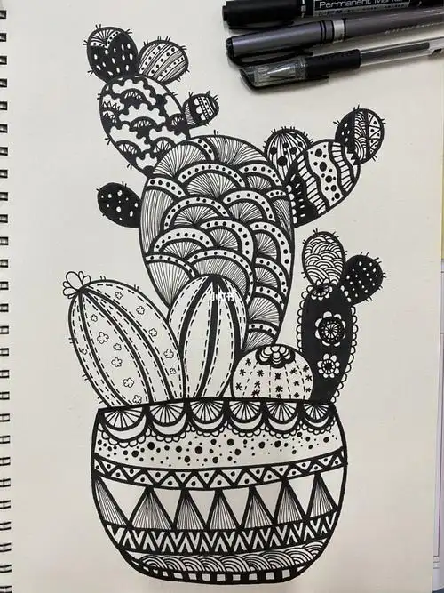 黑白装饰画 黑白条纹画线条练习装饰画简笔画条纹教程简笔画教程 黑白