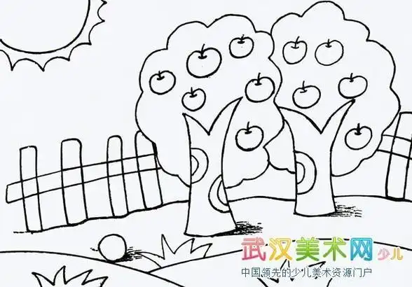 秋天的果树简笔画整张