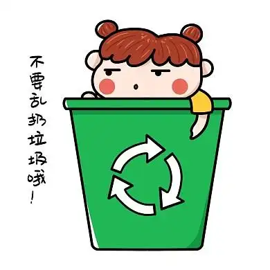 垃圾分类垃圾桶里的小女孩