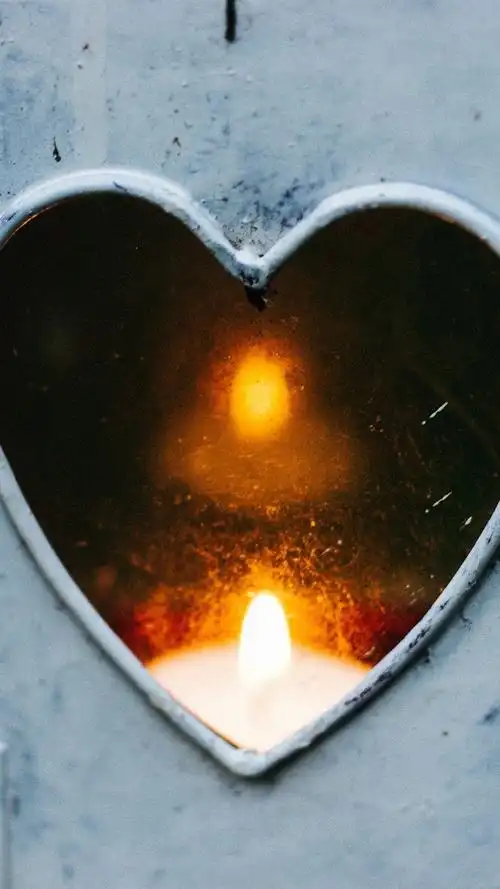 爱心灯,蜡烛,火 iphone 壁纸