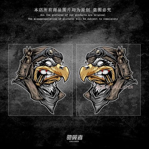 老鹰兵汽车摩托车电动划痕个性创意遮挡创意车身拉花霸气装饰贴纸