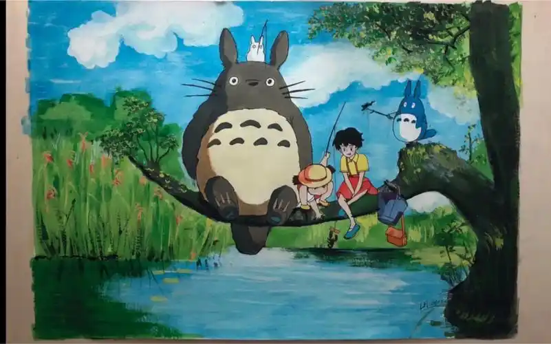 宫崎骏龙猫 水彩 治愈一下焦虑的心态 期待今年夏天的到来