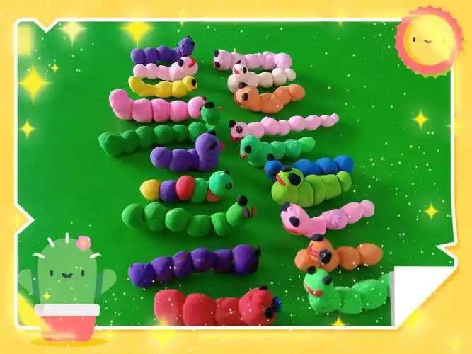 太空泥手工作品——毛毛虫