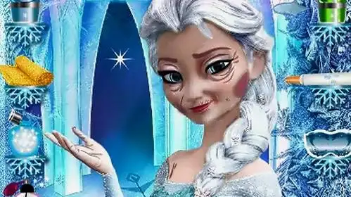 冰雪奇缘游戏:冰雪女王艾莎变成了老婆婆,快帮助她返老孩童吧