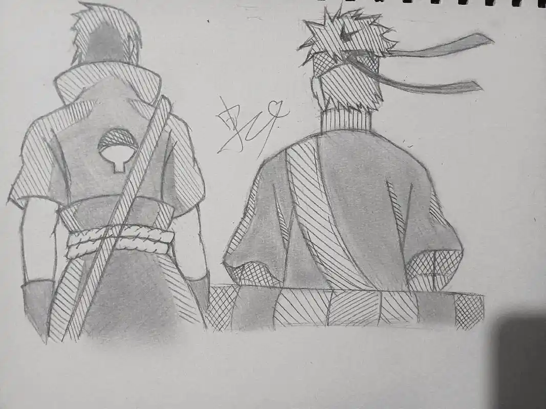 手绘 #临摹 #火影忍者 #绘画 #鸣人 你的背影我难以忘 - 抖音