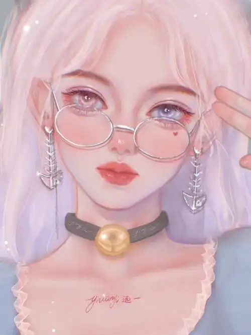 异瞳猫女猫拟人少女插画