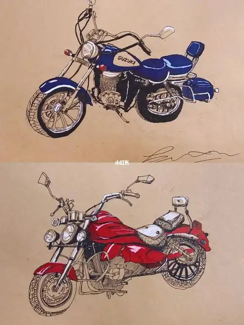 摩托车810岁线描写生作品