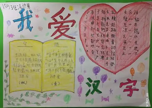 遨游汉字王国,领略中国文化——有趣的汉字手抄报