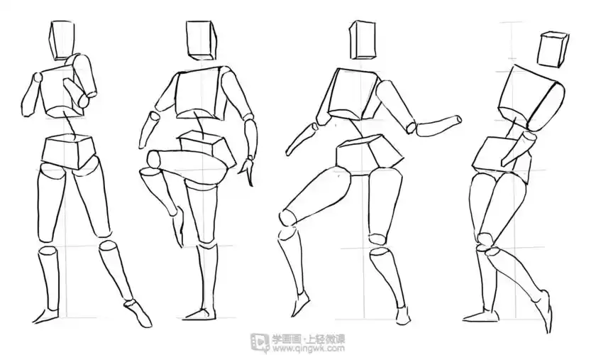 gf01100-大宝 《人体》3.3 临摹方块人体