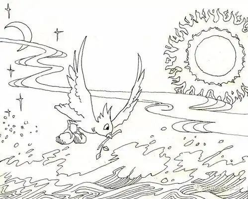 原创漫画打油诗 精卫填海,轻松讲述成语背后的典故民间故事 精卫填海