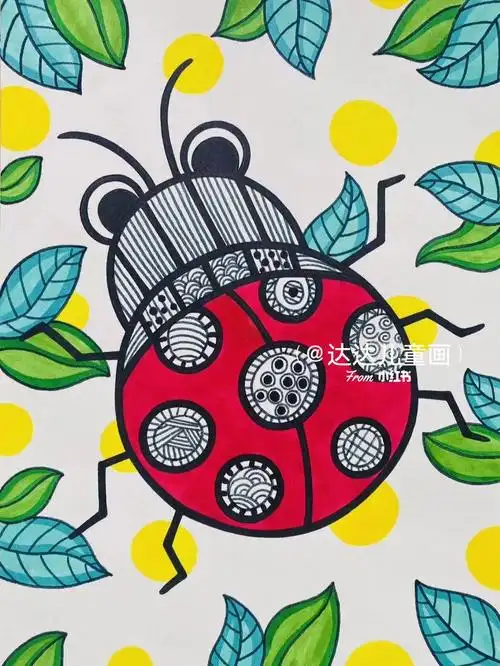 马克笔儿童一七星瓢虫