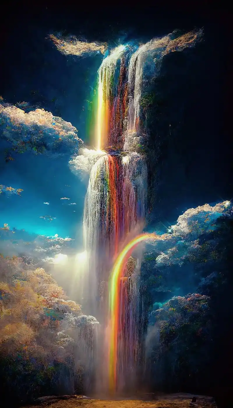 大数据不会骗人的,当你刷到这丁达尔效应的彩虹瀑布时,说明你正 - 抖