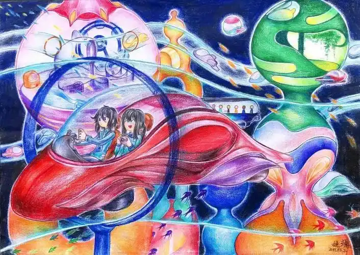 小学生未来科技主题精选绘画作品欣赏