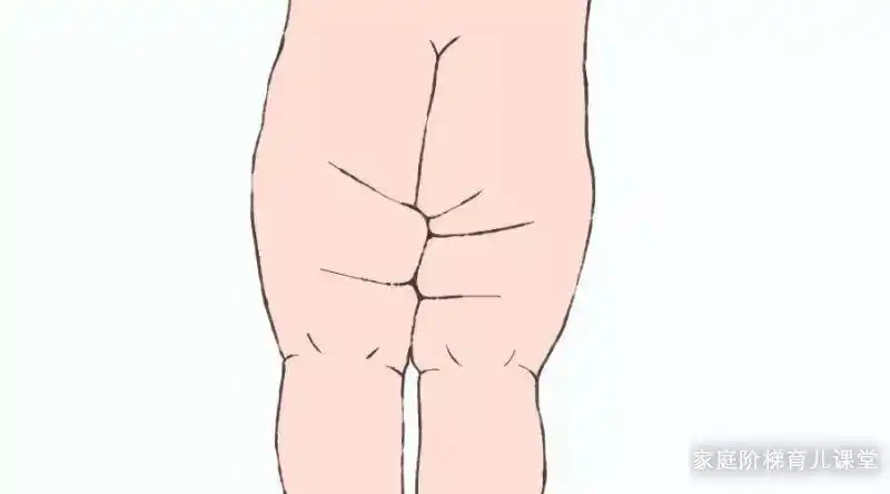 另外,可以让宝宝躺在床上,如下图屈膝,正常的髋关节可以外展80~90