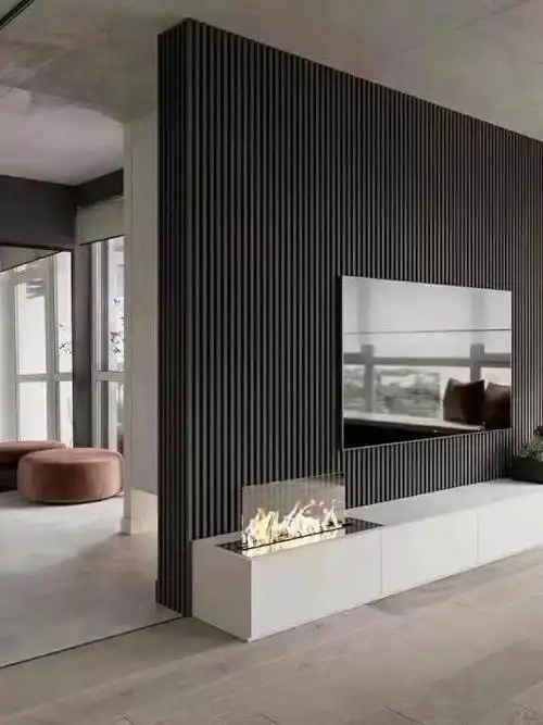 木格栅装饰板实木格栅长城板网红电视背景墙吊顶护墙板装饰板网格凹凸