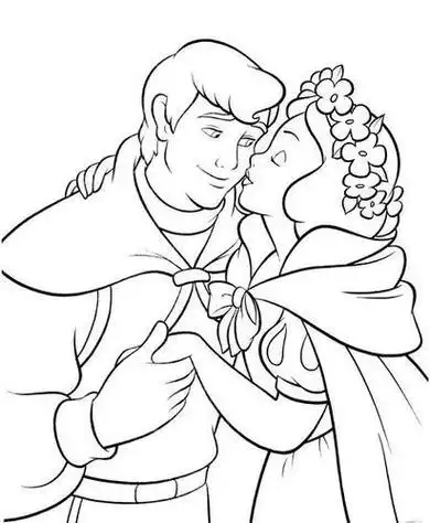 画个白雪公主和王子简笔画